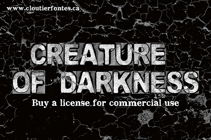 CF Creature of Darkness Font poster