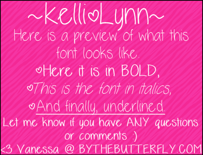 KelliLynn Font poster