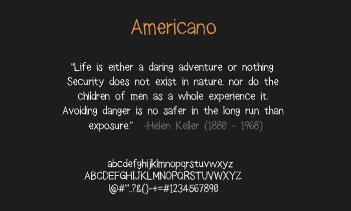 americano Font poster