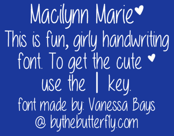 Macilynn Marie Font poster