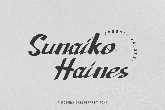 Sunaiko Haines Font poster