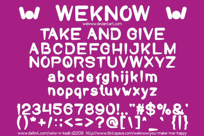 Take And Give Font poster