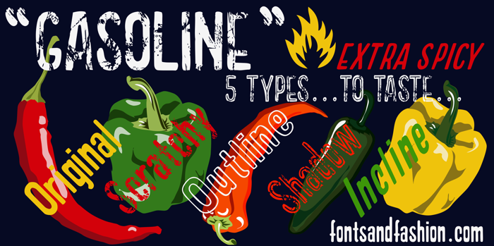 GASOLINE scratchy Font poster