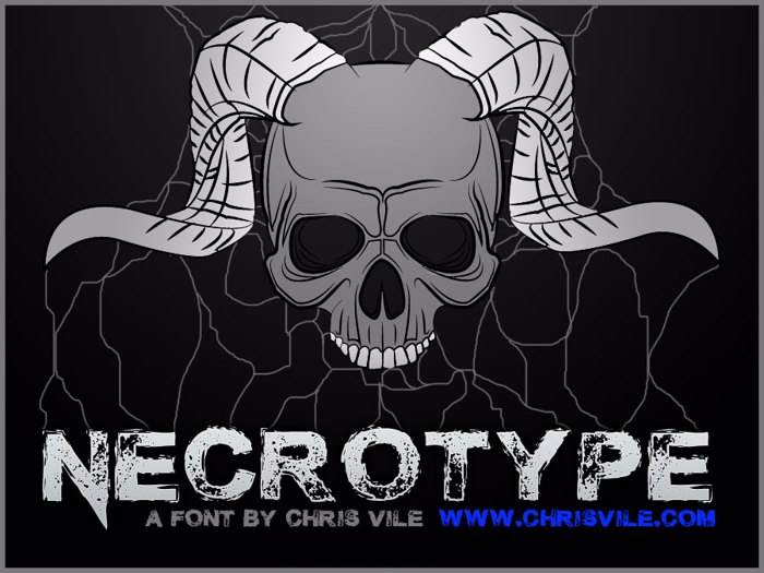 Necrotype Font poster