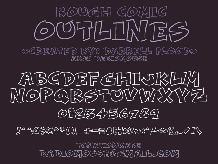 Rough Comic Outlines Font poster