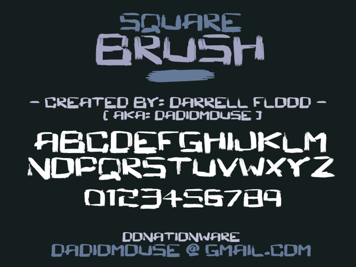 Square Brush Font poster
