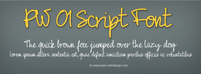 PW01Script Font poster