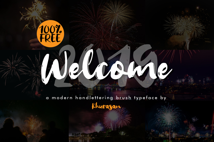Welcome 2019 Font poster