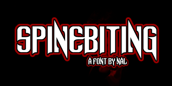 Spinebiting Font poster