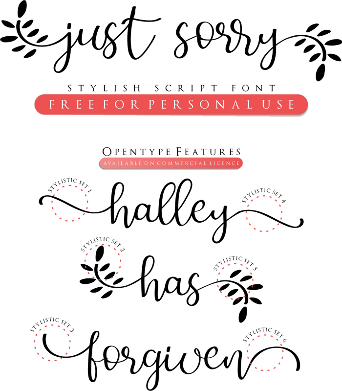 Just Sorry Font poster