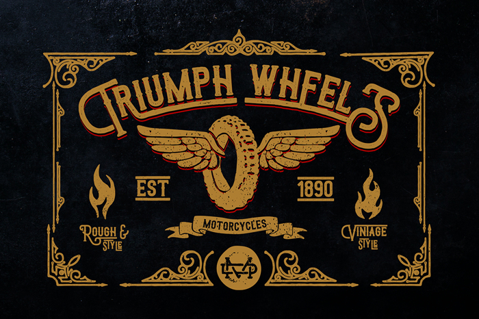 Triumph wheels rough Font poster