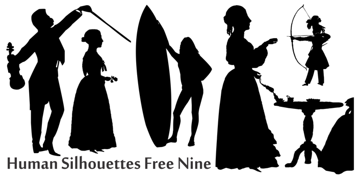 Human Silhouettes Free Nine Font poster
