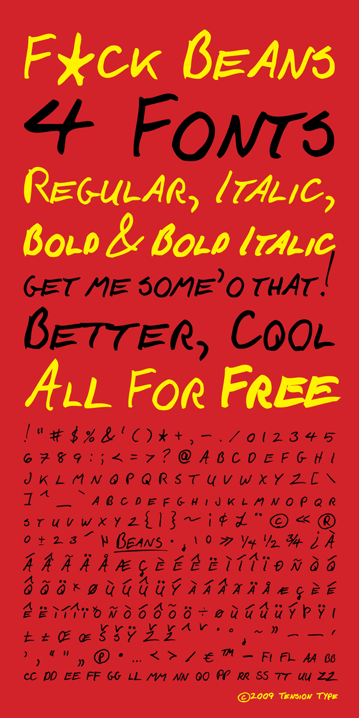 F*ck Beans Font poster