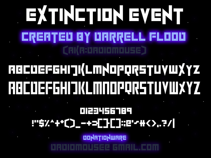 ExtinctionEvent Font poster