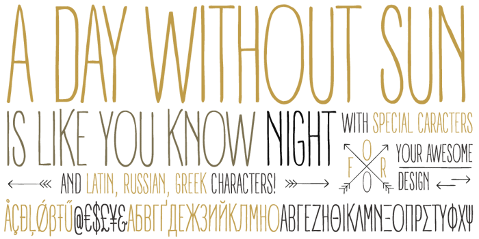 A DAY WITHOUT SUN Font poster