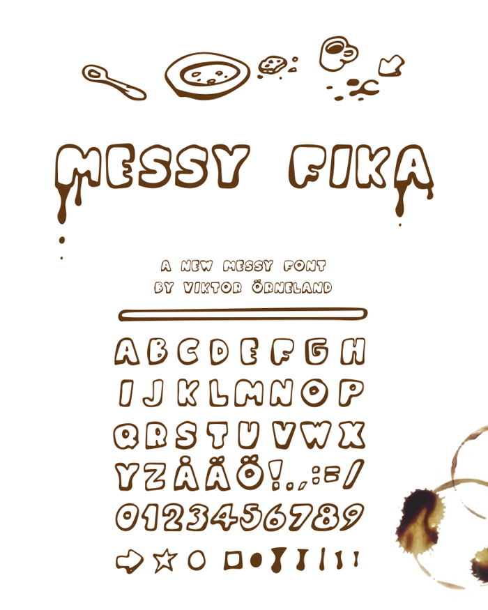 Messy Fika Font poster