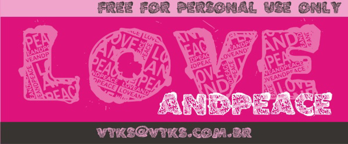 VTKS Love and Peace Font poster