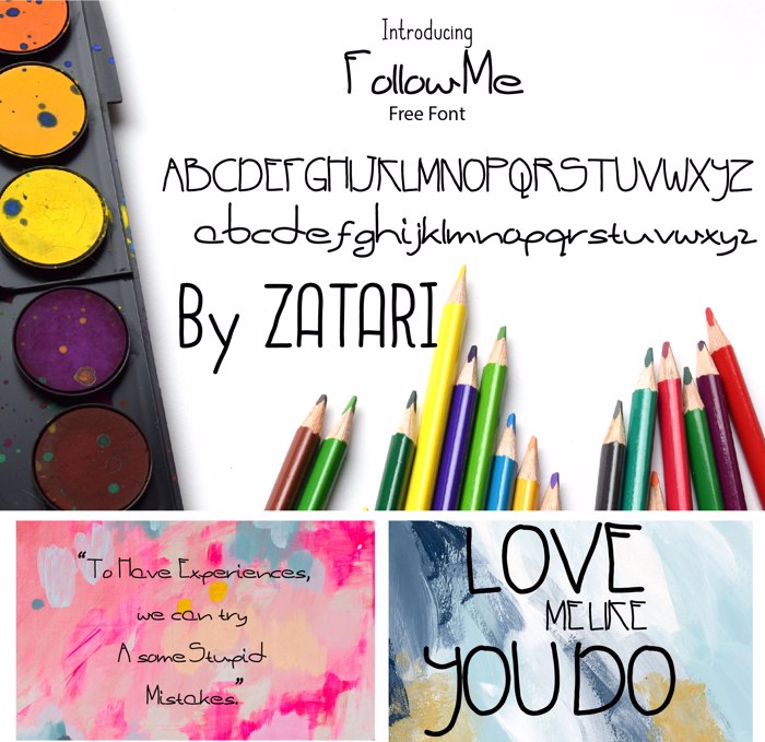 Follow me Font poster