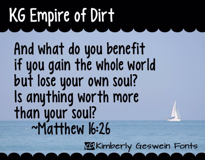 KG Empire of Dirt Font poster