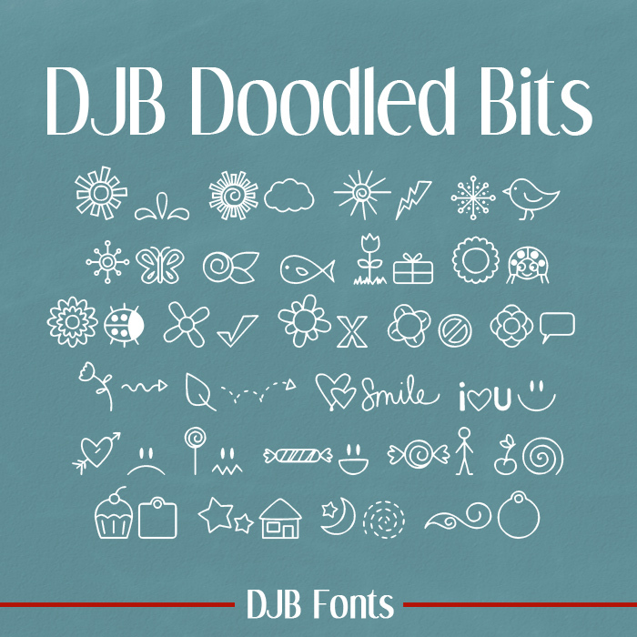 DJB DOODLED BITS Font poster