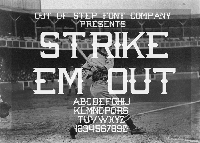 Strike 'Em Out Font poster