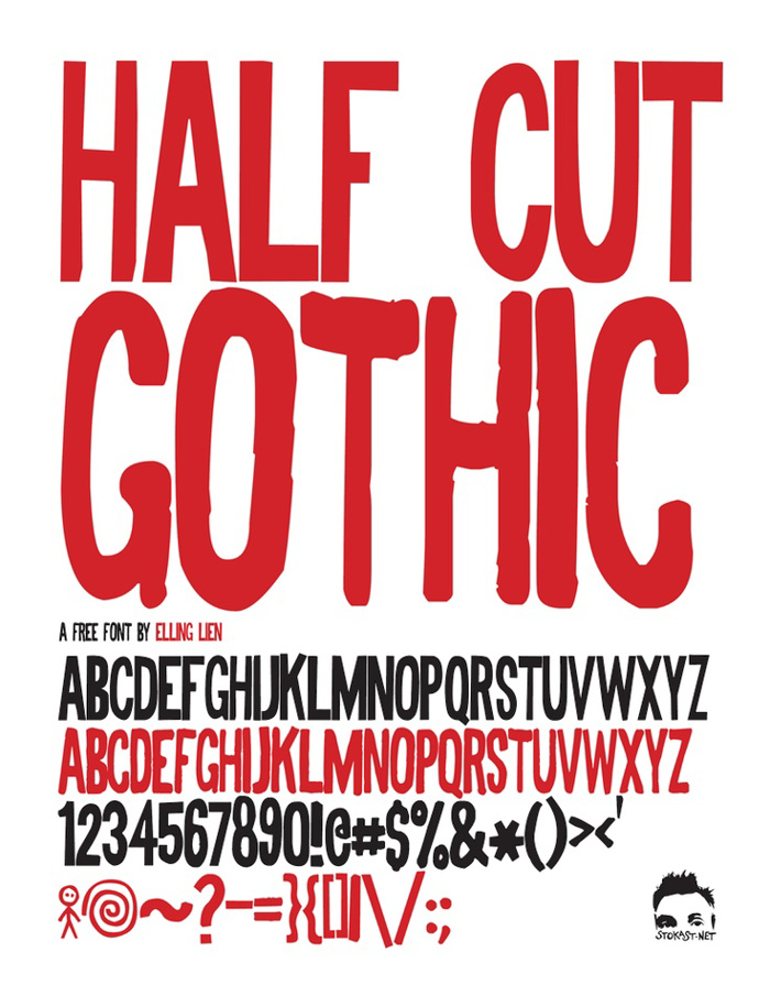 Half Cut Gothic Font poster