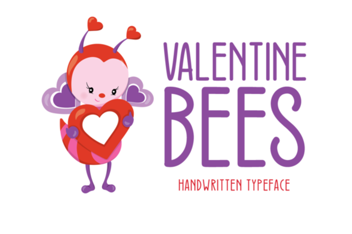 Valentine Bees Font poster