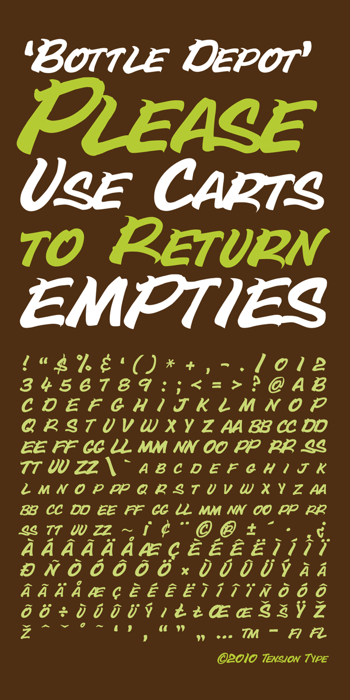Bottle Depot Font poster