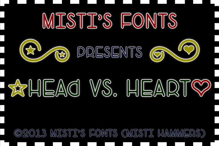 Head Versus Heart Font poster