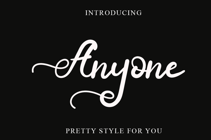 Anyone Script Font poster