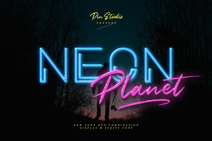 Neon Planet Display Personal Us Font poster