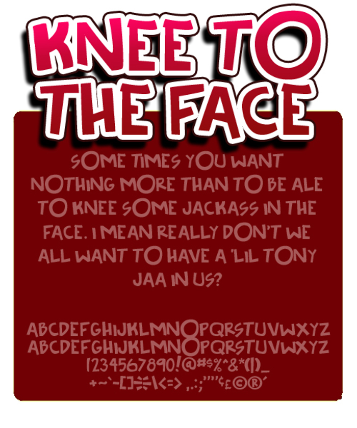 Knee to the face Font poster