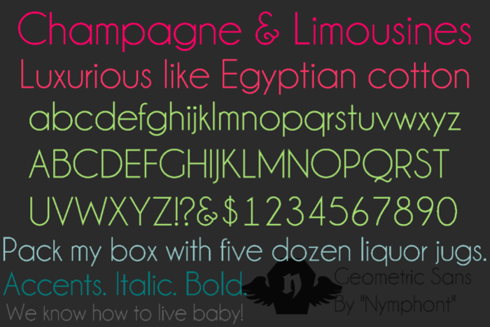 Champagne & Limousines Font poster