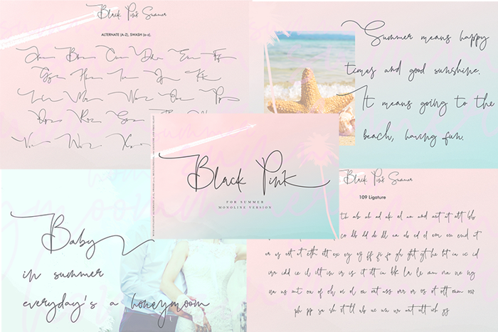 Black Pink Summer Font