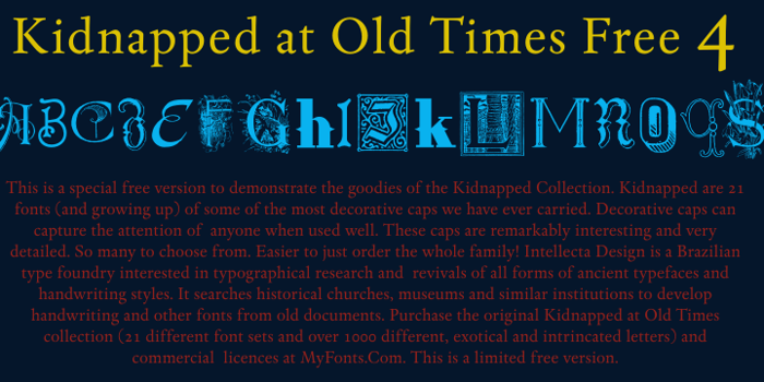 Kidnapped At Old Times Free 4 Font poster