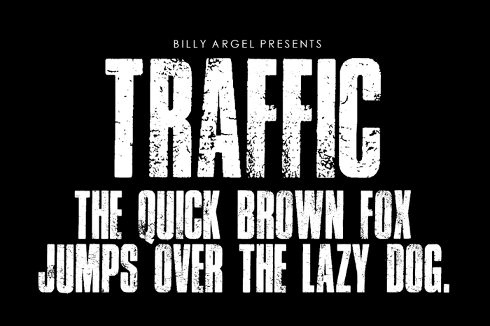 TRAFFIC Font poster