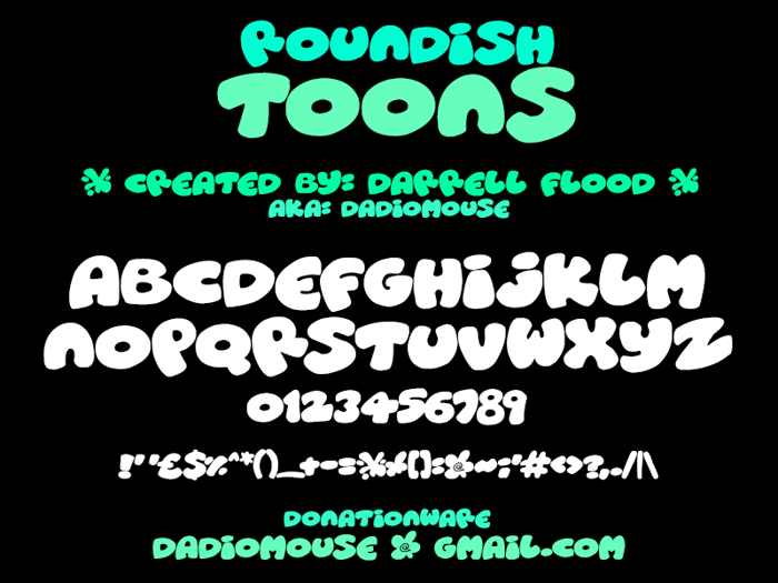 Roundish Toons Font poster