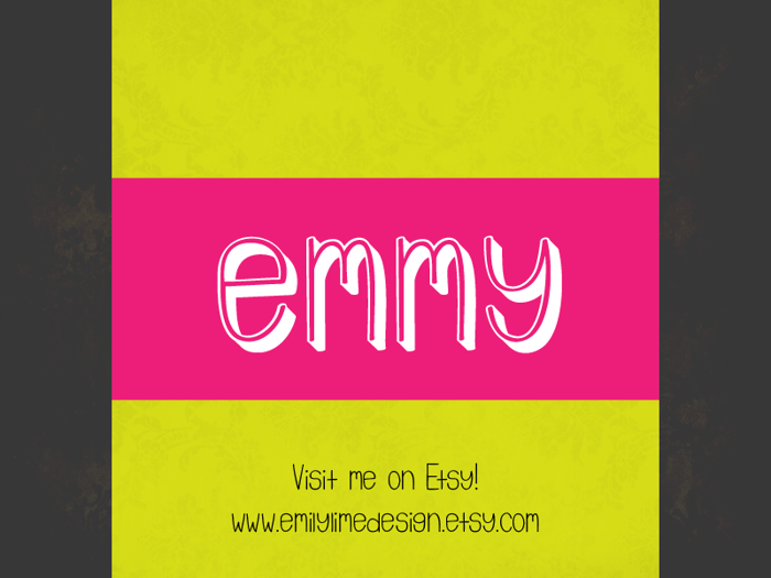 Emmy 3D Font poster