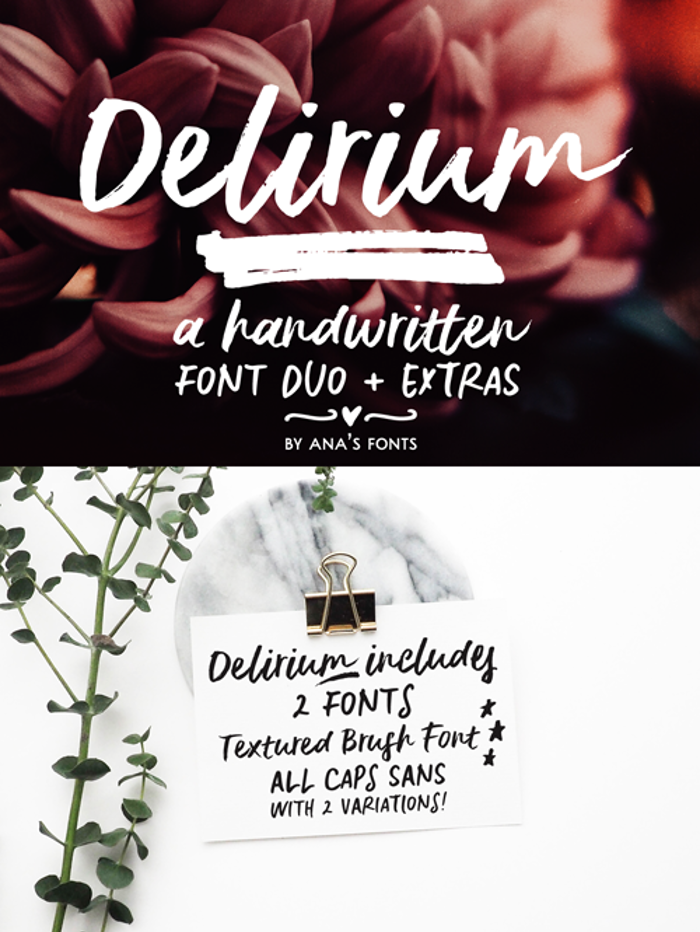 Delirium Sample Font poster