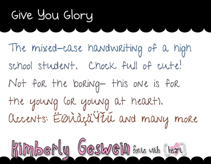 Give You Glory Font poster