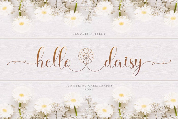 Hello Daisy - Flowering Script Font poster