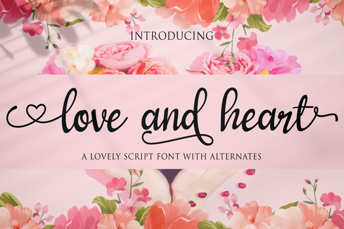 love and heart Font poster