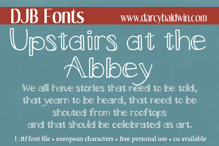 DJB Upstairs at the Abbey Font poster