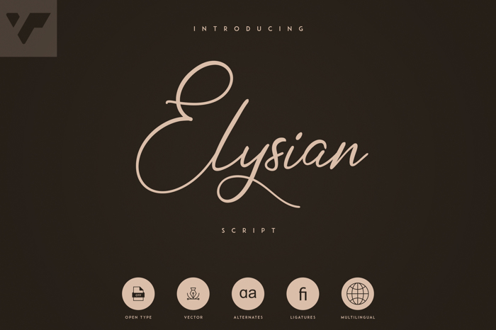 Elysian Script Font poster