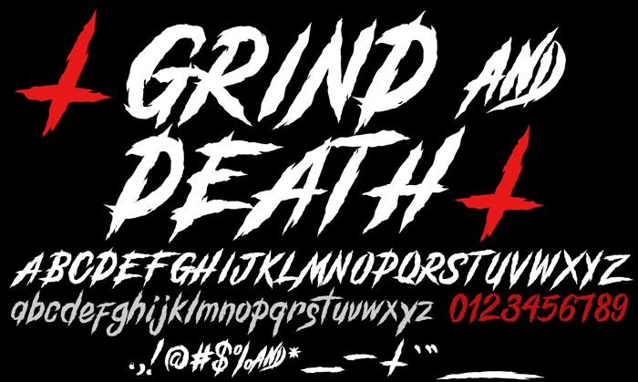GrindAndDeath_Demo Font poster