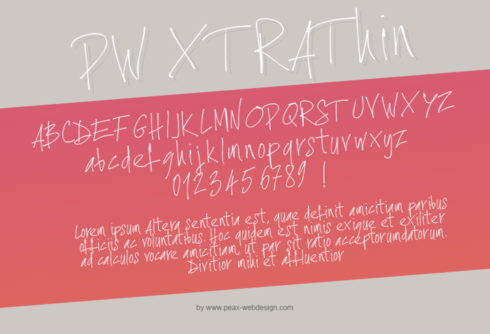 PWXtraThin Font poster