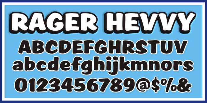 SCRIPT1 Rager Hevvy Font poster