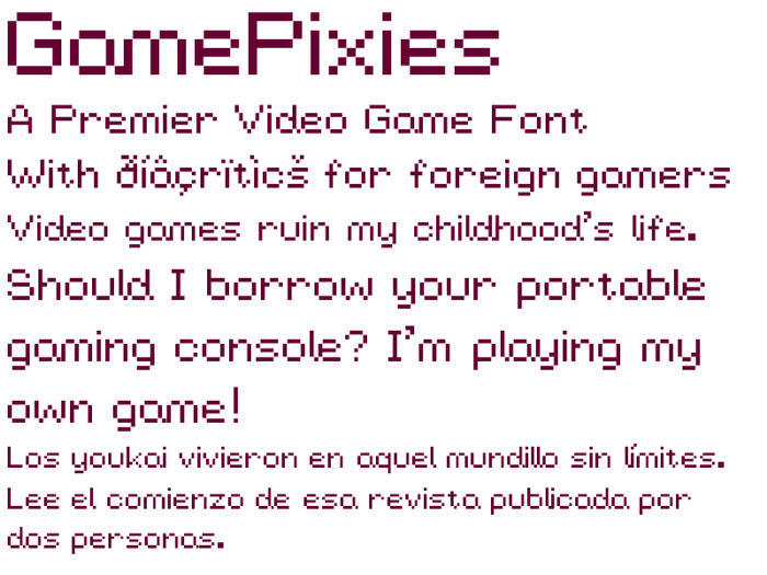 GamePixies Font poster
