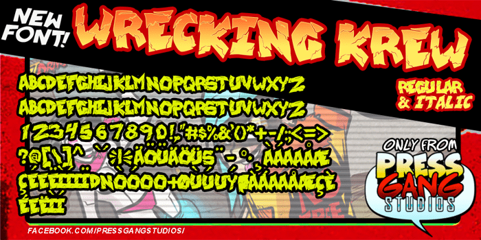 wrecking krew Font poster