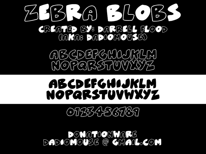 ZeBrA bLoBs Font poster
